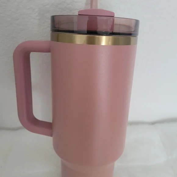 Stanley Rose Tumbler with Handle and Straw - Picture 2 of 5
